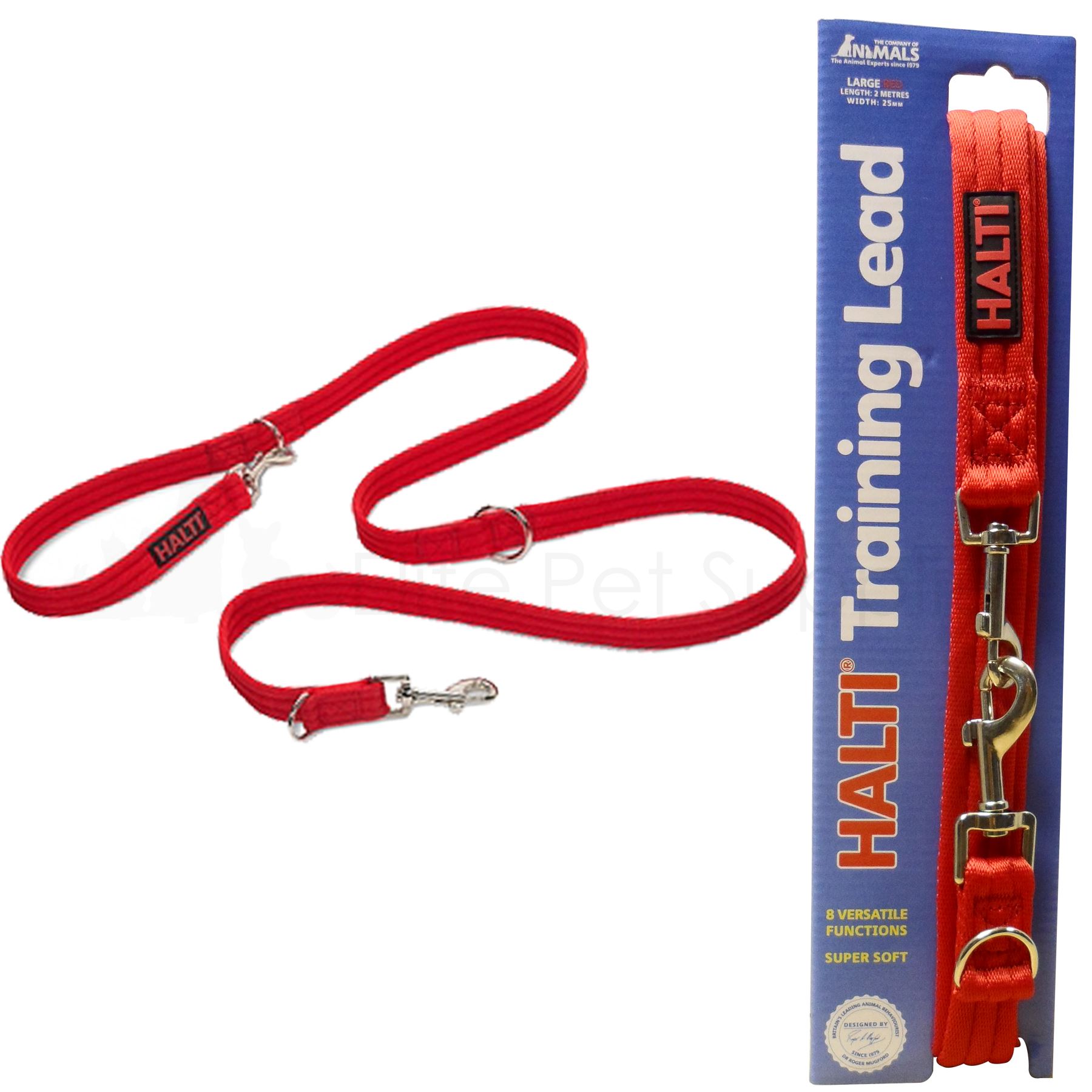 Halti Training Lead Double Ended Dog Puppy Leash Black or Red Small or