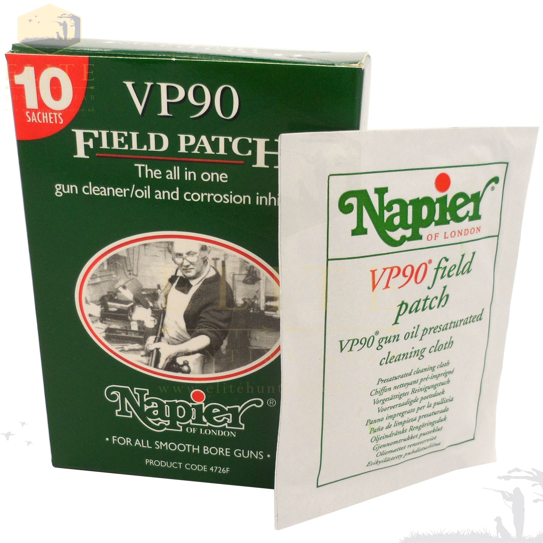 Napier VP90 Air Gun Rifle Cleaner Oil Field Patch Pack Of 10