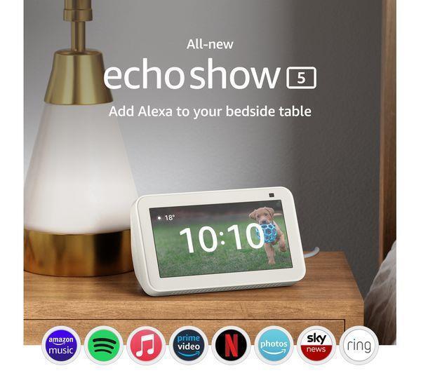 AMAZON ECHO SHOW 5 2ND GEN SMART SPEAKER TV DISPLAY WITH ALEXA - BLACK / WHITE - Picture 9 of 14