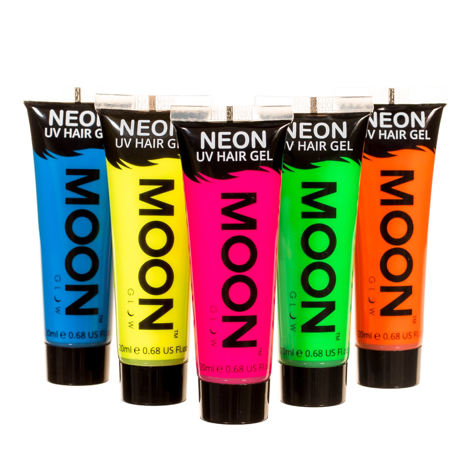 Moon Glow 20ml Neon Uv Hair Gel Temporary Wash Out Colour Moon Glow 20ml Neon Uv Hair Gel Temporary Wash Out Colour Set Of 5
