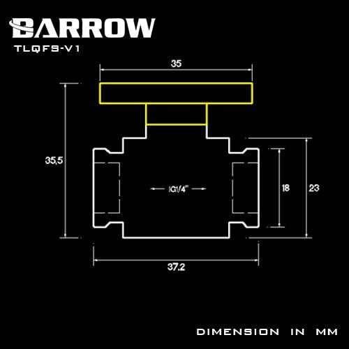 Barrow G1/4 Mini Ball Valve, Matt Silver Handle - White - Picture 3 of 5