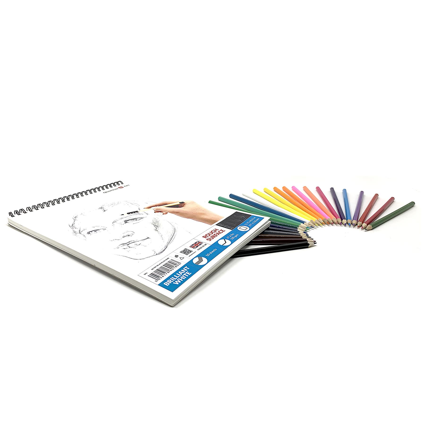 A4 200gsm Bristol Sketch Pad Blanc Dessin Artiste Papier gommé Book 30 feuilles