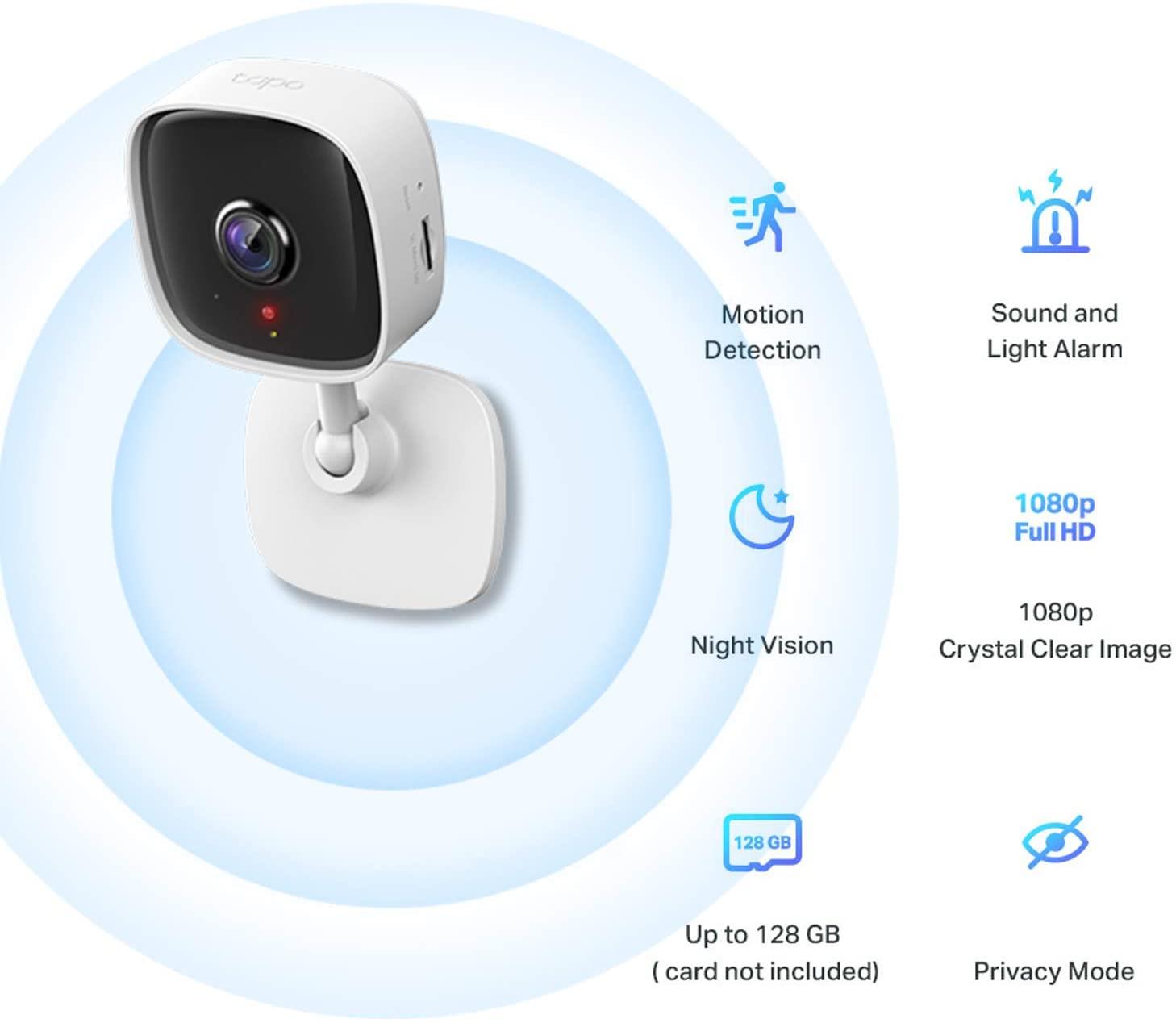 TPLink Tapo Mini Smart Security Camera, Indoor CCTV, Works with Alexa