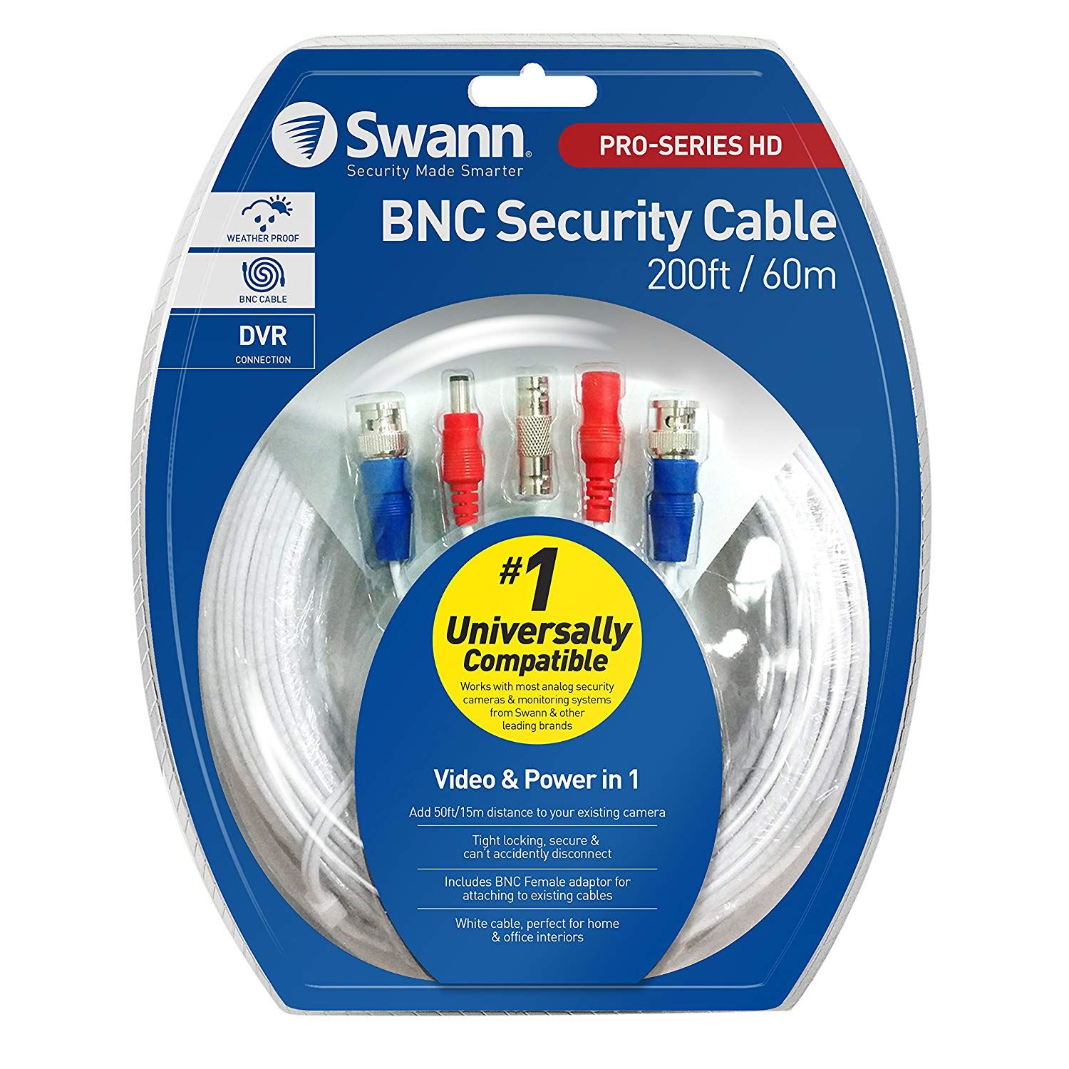 Swann BNC Security Cable 3in1 extension for Pro, Dome and PTZ Camera