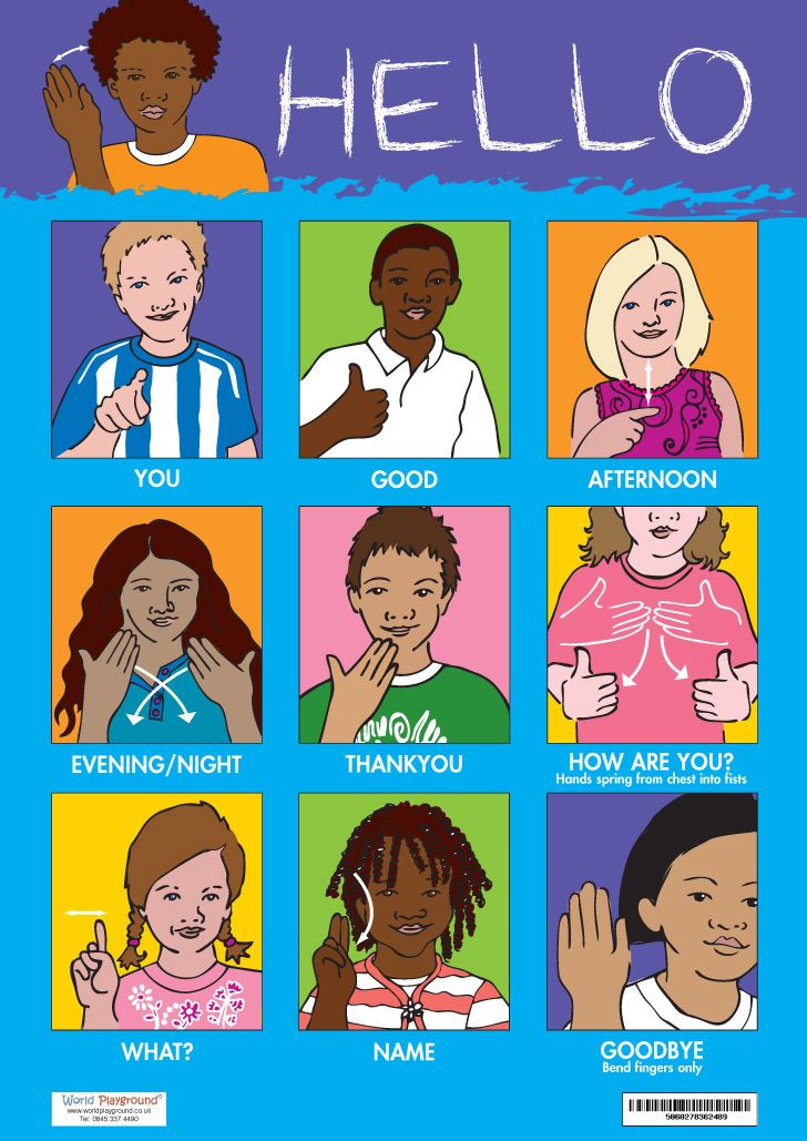 BSL Hello Poster A2 Say Hello And Other Greetings In British Sign