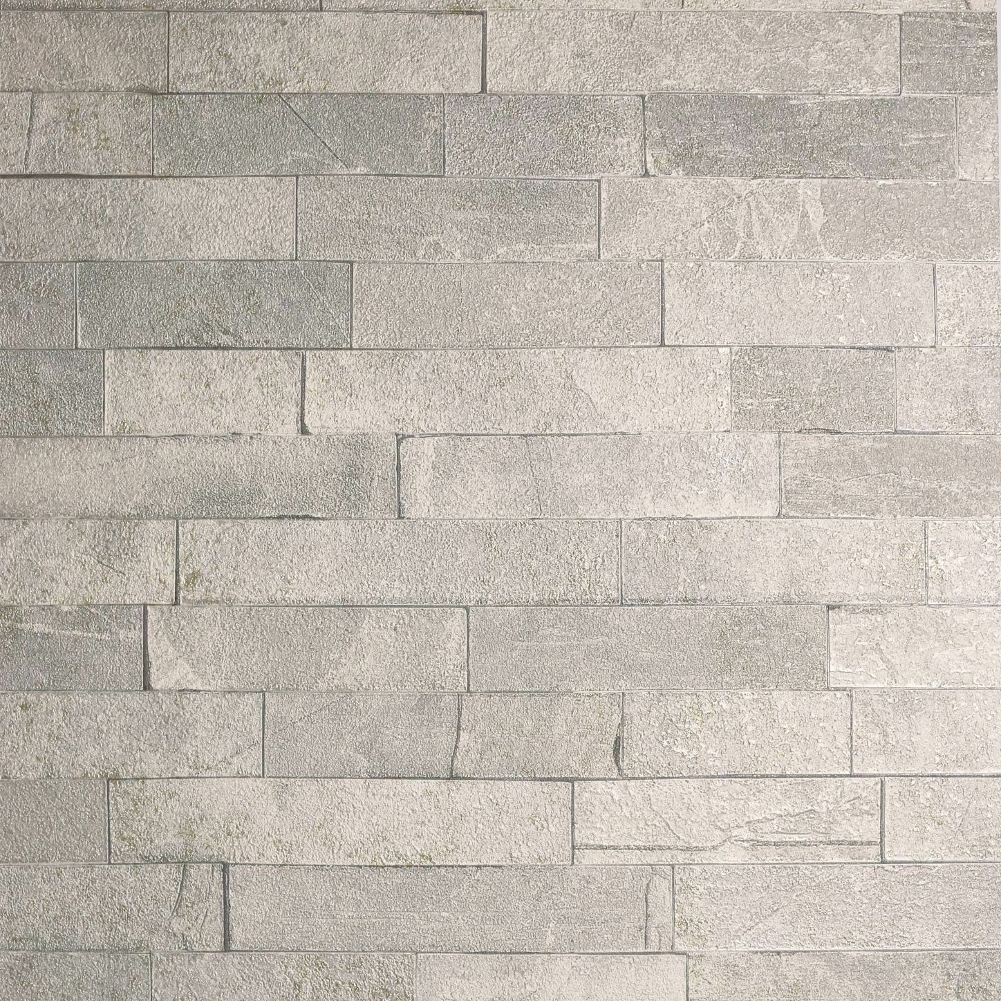 Arthouse Wallpaper Slate Brick Grey Taupe Heavyweight Textured Vinyl Paste Wall - Picture 5 of 8