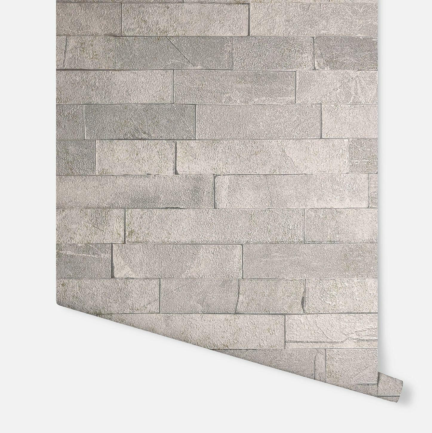 Arthouse Wallpaper Slate Brick Grey Taupe Heavyweight Textured Vinyl Paste Wall - Picture 4 of 8