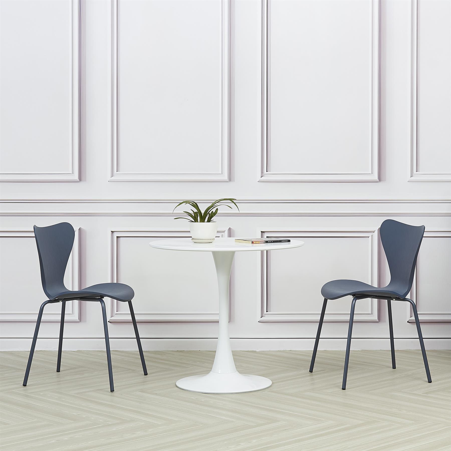 Tulip Dining Table and Chairs Set Velvet/Plastic Seat Multi-color Legs - Picture 40 of 72