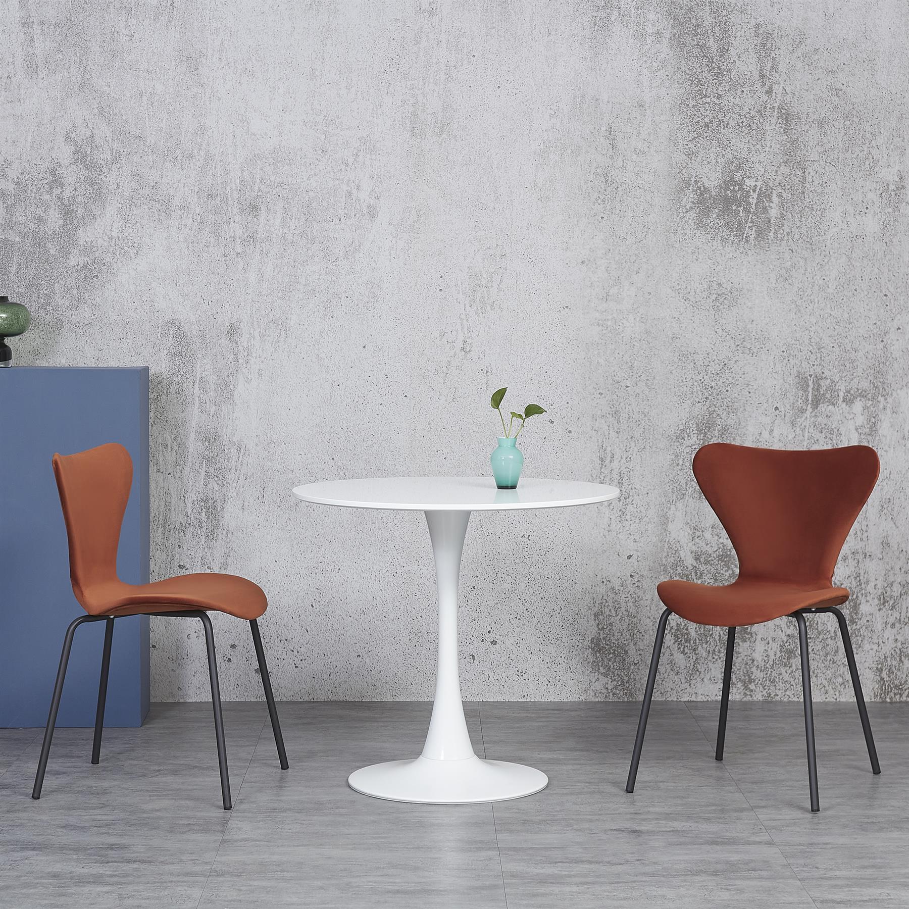 Tulip Dining Table and Chairs Set Velvet/Plastic Seat Multi-color Legs - Picture 57 of 72