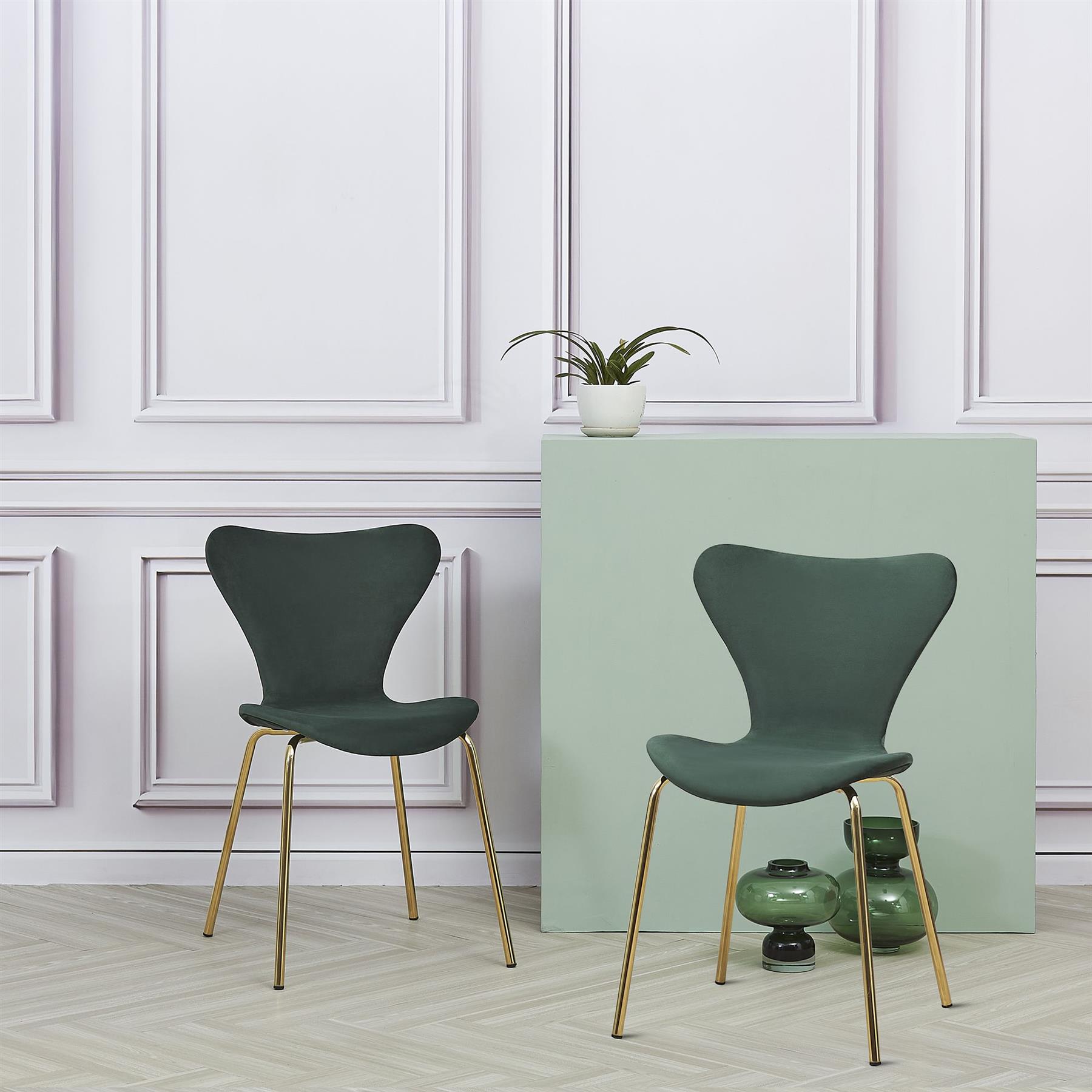 Tulip Dining Table and Chairs Set Velvet/Plastic Seat Multi-color Legs - Picture 23 of 72