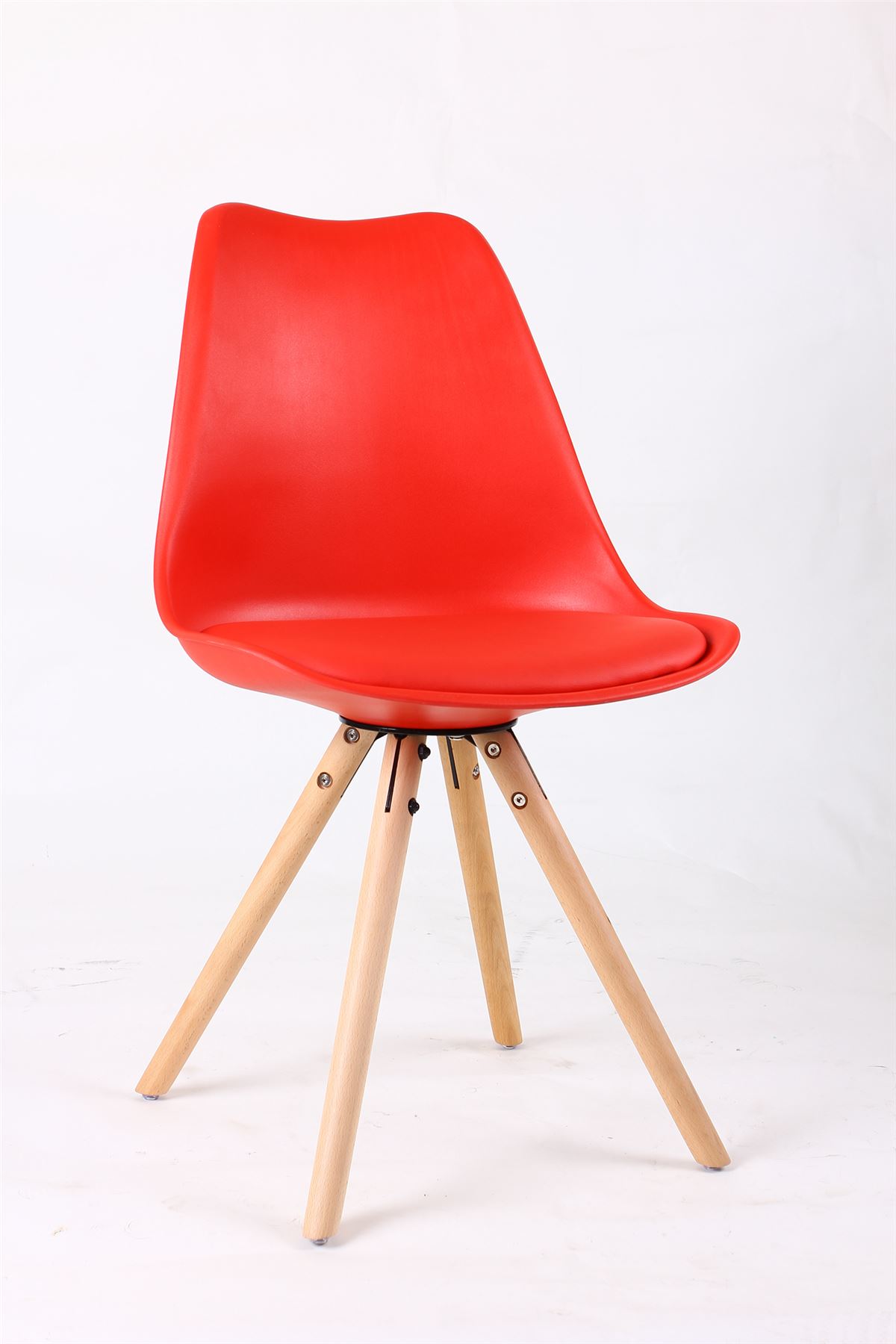 Set of 4 Tulip Star Dining chair with Cushion Contemporary and Wood
