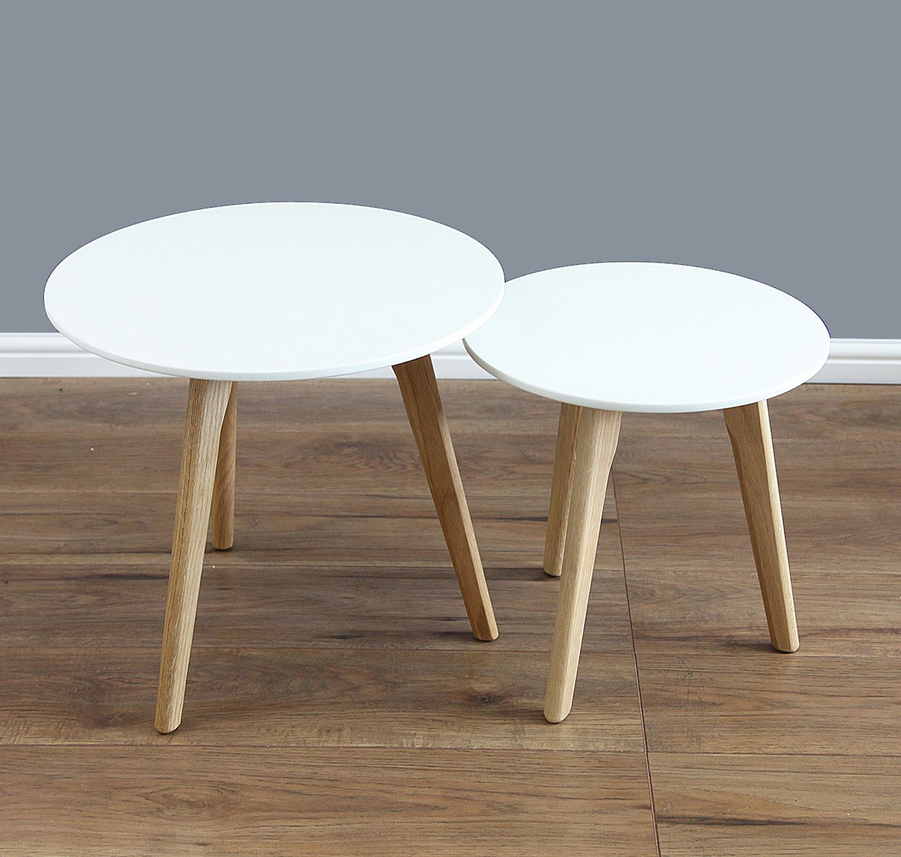 Scandinavian Nest Table Nesting Table Round Set In Pair