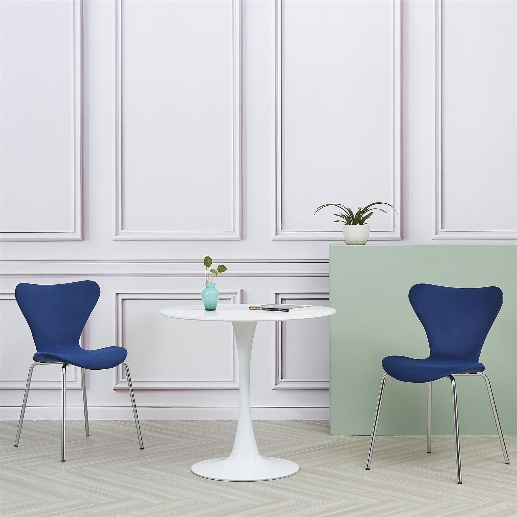 Tulip Dining Table and Chairs Set Velvet/Plastic Seat Multi-color Legs - Picture 52 of 72