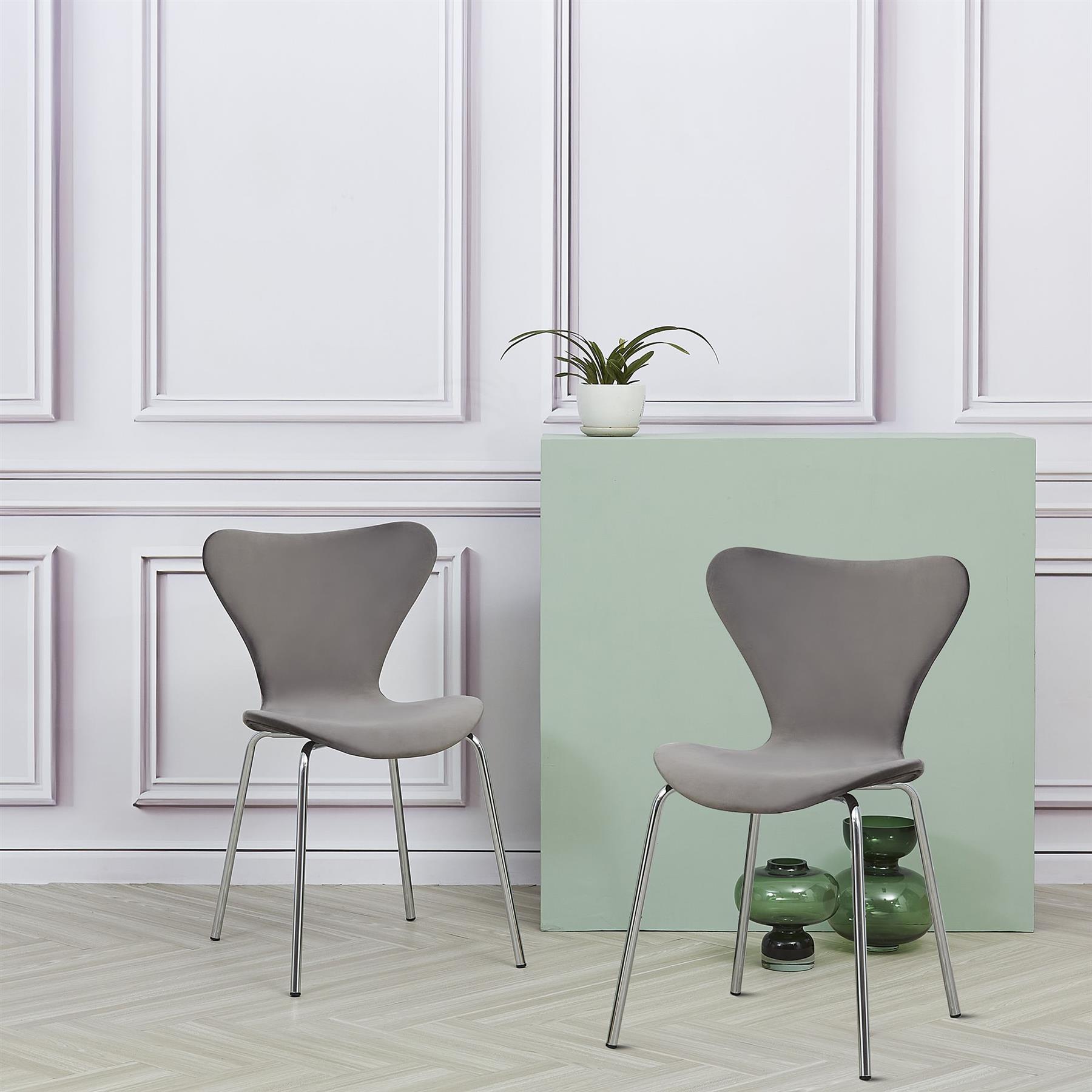 Tulip Dining Table and Chairs Set Velvet/Plastic Seat Multi-color Legs - Picture 35 of 72