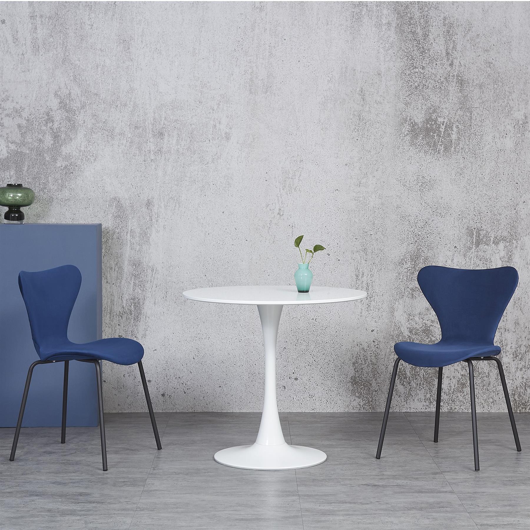Tulip Dining Table and Chairs Set Velvet/Plastic Seat Multi-color Legs - Picture 46 of 72