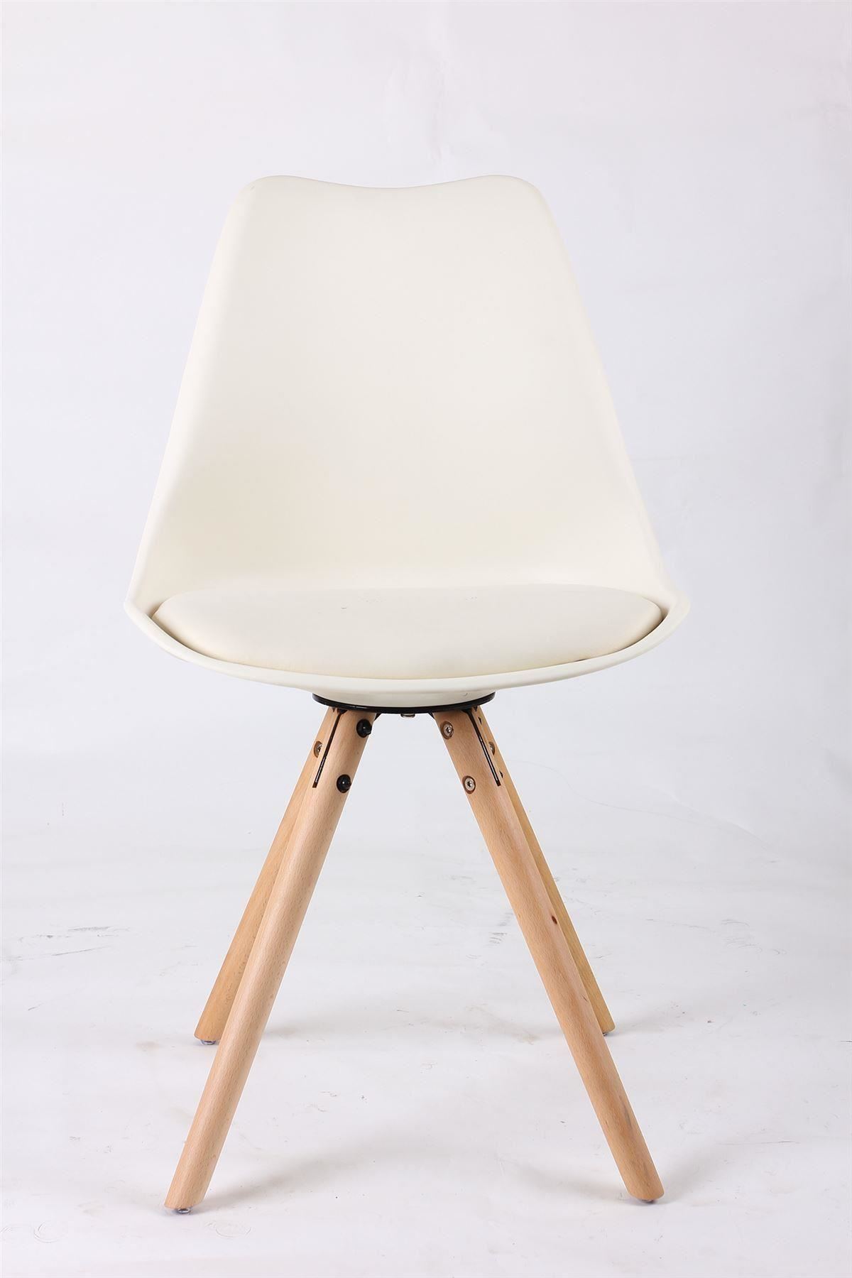 Set of 4 Tulip Star Dining chair with Cushion Contemporary and Wood