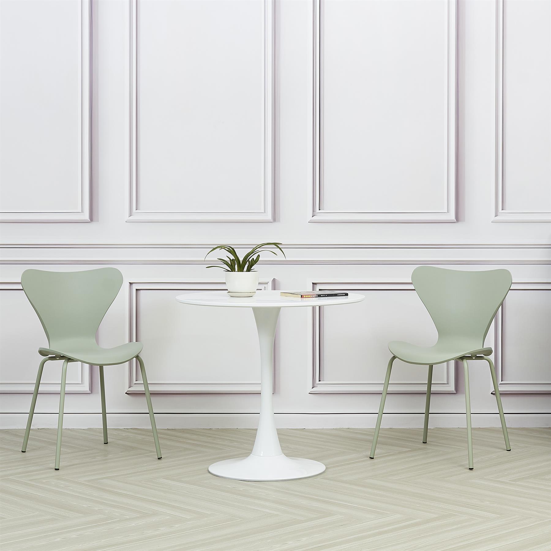 Tulip Dining Table and Chairs Set Velvet/Plastic Seat Multi-color Legs - Picture 16 of 72