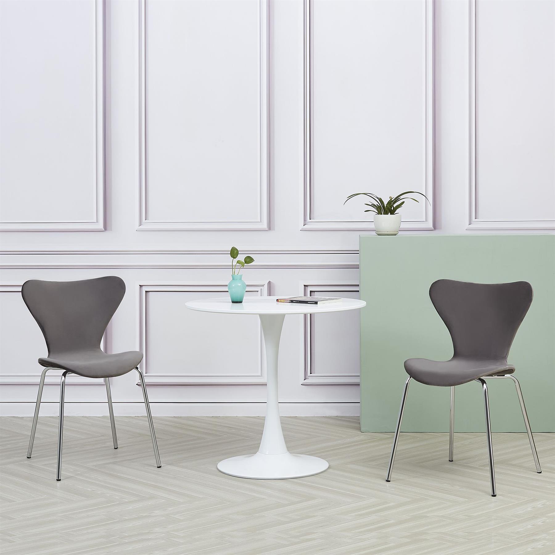 Tulip Dining Table and Chairs Set Velvet/Plastic Seat Multi-color Legs - Picture 34 of 72