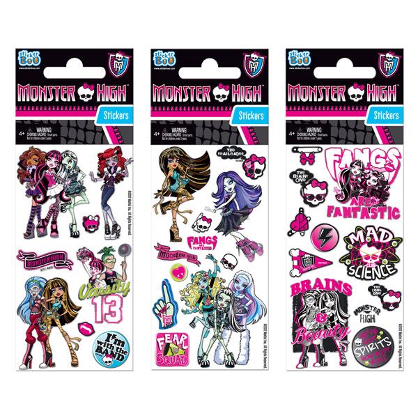 5 x monster high sticker sheets ideal party bag filler stickers