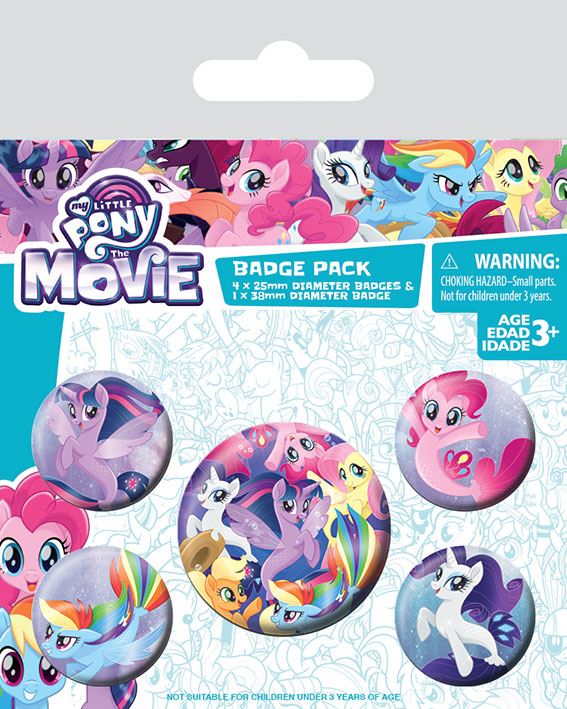 25mm Cartoon Character badges set of 4 My Little Pony badges Retro
