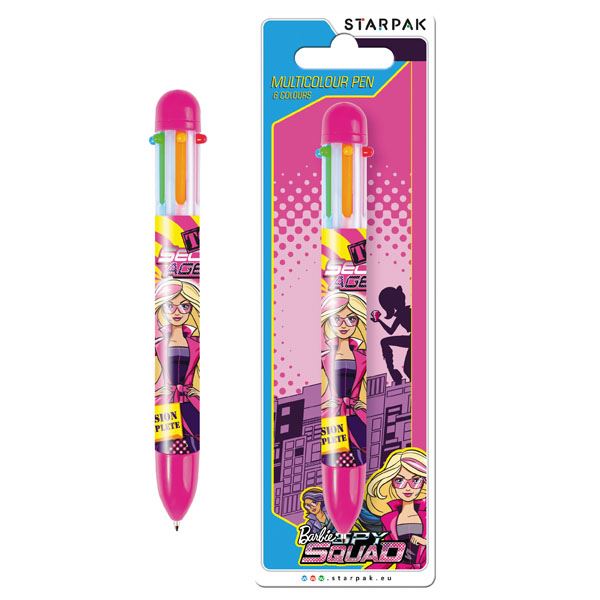 MINIONS 6 COLOUR RETRACTABLE BALLPOINT PEN Kids Yellow Despicable Me Multicolour