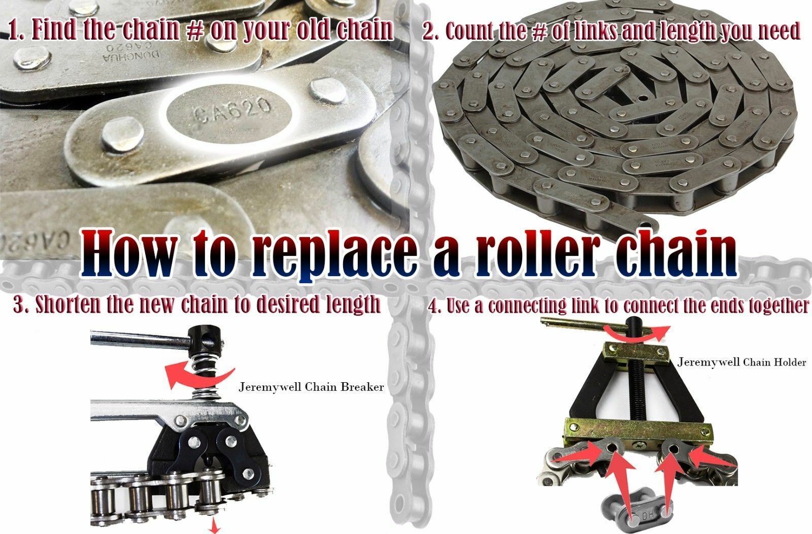 Single Speed Chain 304 Roller Chain Link MAPLE ACE #60 Roller Chain 50 Feet  Plus 5 Connecting Master H 1020027 Chainsaw Chain