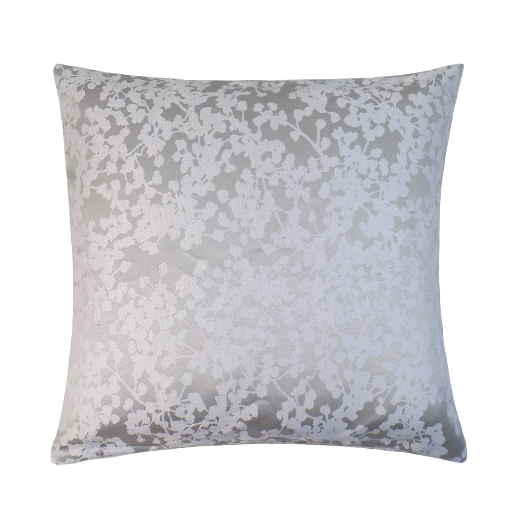 Détails Sur Floral Gris Argenté Blanc Rideaux Doublé Avec Anneau En Haut 4 X Coussin