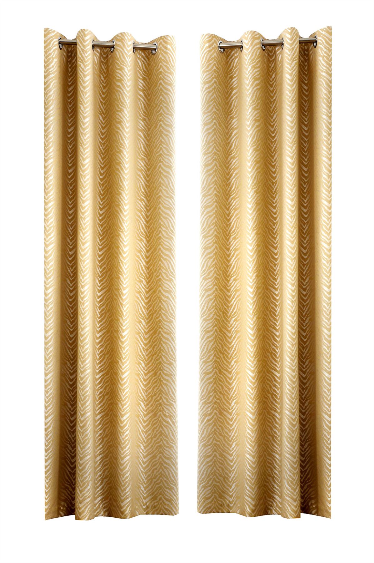 Zebra Animal Stripe Jacquard Ochre Gold Fully Lined Ring Top