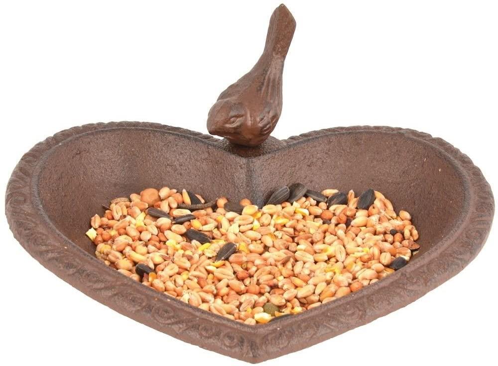 Singolarmente Ghisa Pesi Massimi da giardino marrone a forma di cuore ABBEVERATOIO MANGIATOIA