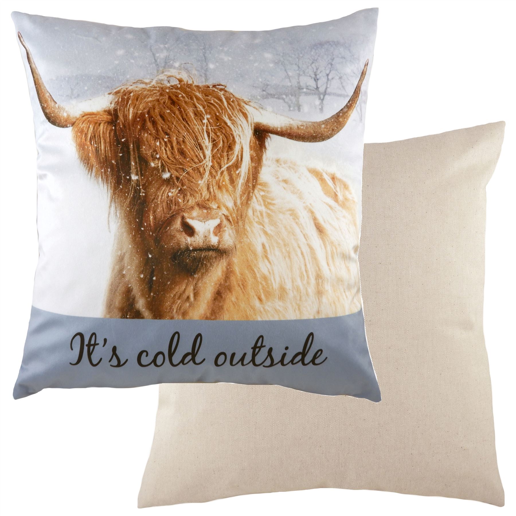 HIGHLAND COW CUSHION,PILLOW 17/"X17/",HOMEDECOR,CUSHION COVER ONLY,