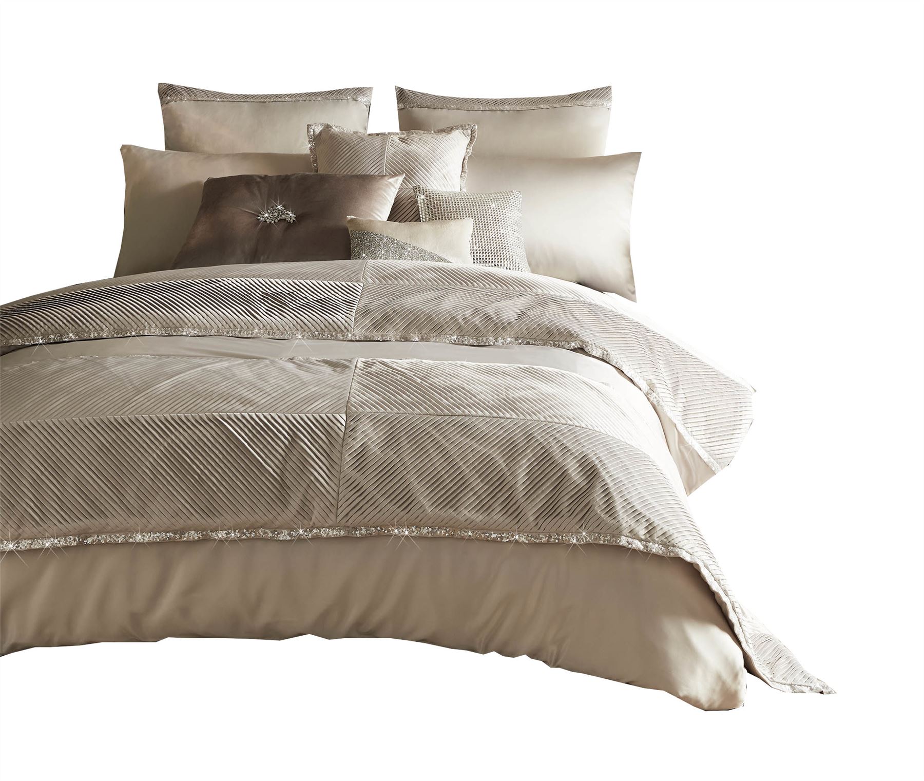 KYLIE MINOGUE VARI MINERAL OMBRE SATIN 200TC PAIR OF SQUARE PILLOWCASES