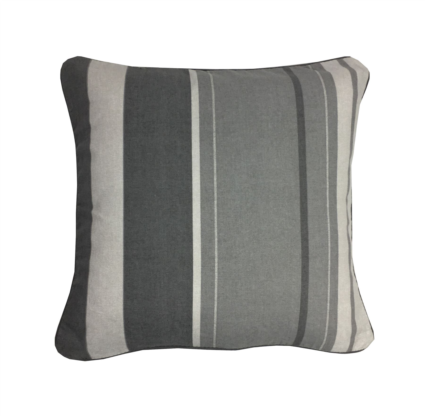 VERTICAL STRIPE YELLOW GREY BEIGE PIPED 17/" 43CM CUSHION COVER