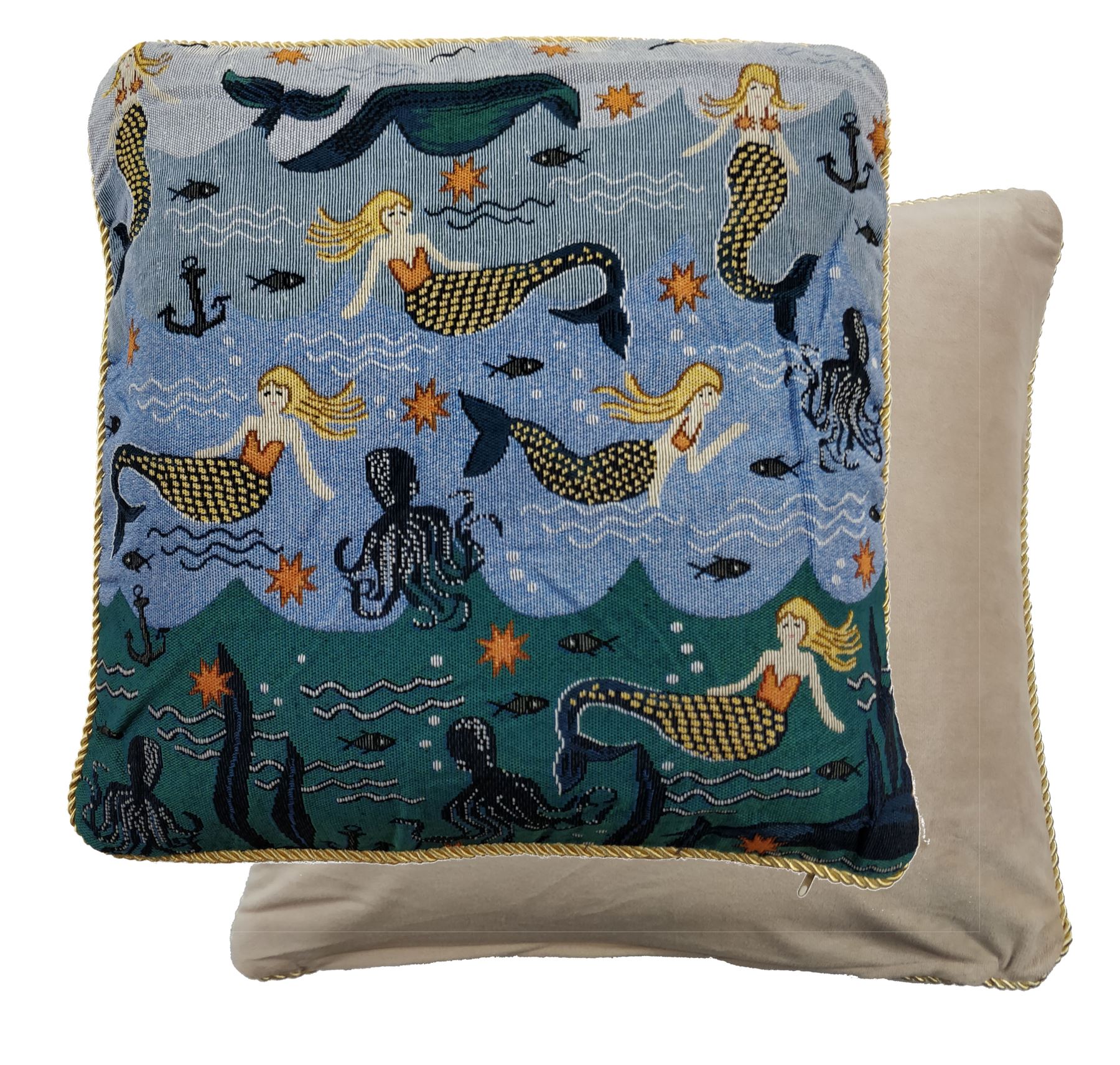 PATCHWORK OWLS BIRDS PINK BLUE RED 17/" 43CM COTTON BLEND VELVET CUSHION COVER