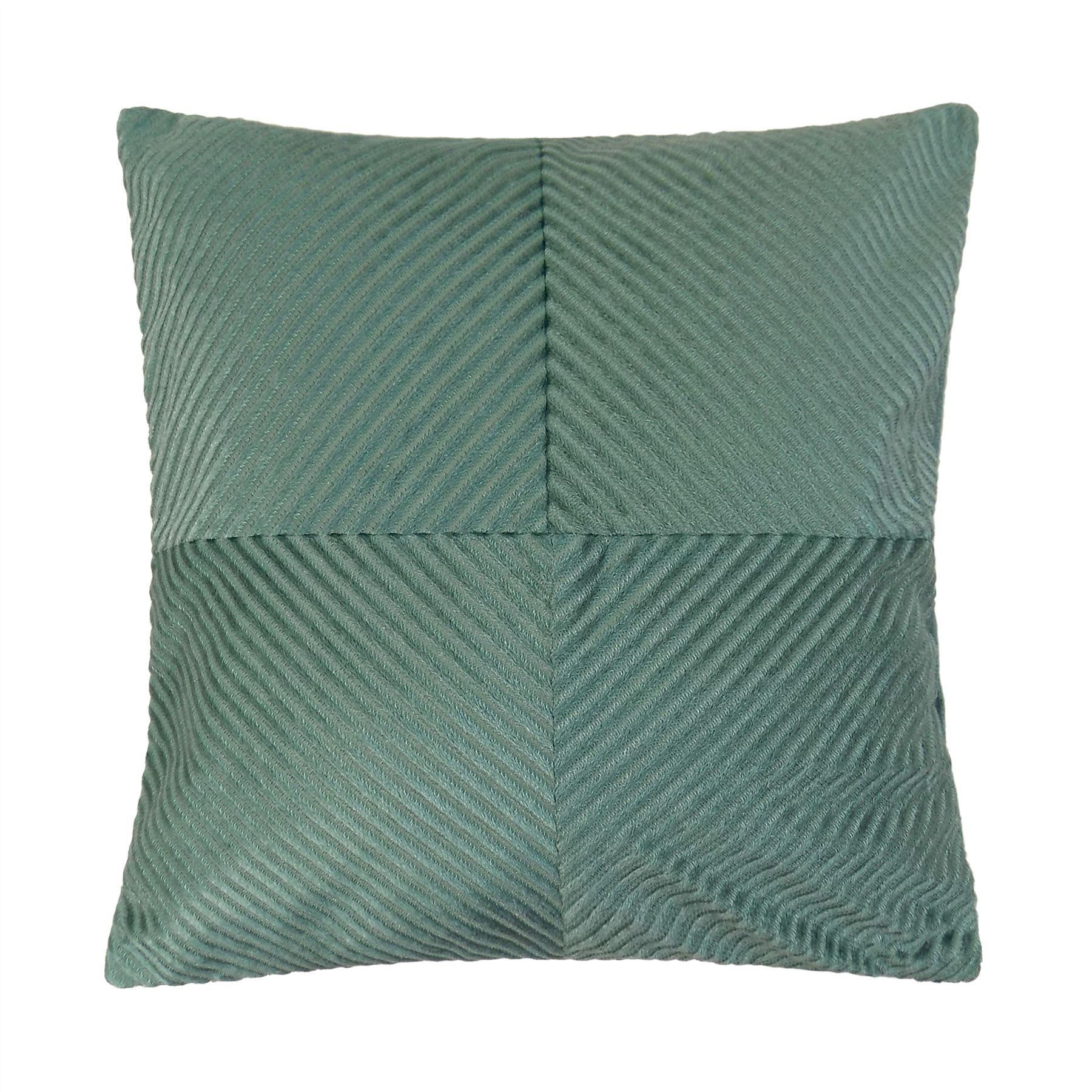 2 X DUCK EGG BLUE INSPIRAL STRIPE CHENILLE THICK SOFT 18" 45CM