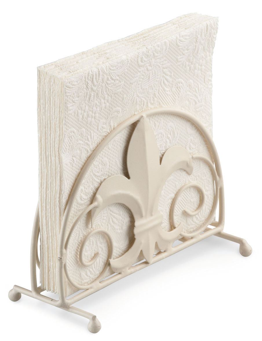 Floral Leaf Napkin Holder Hotel Restaurant QUALTY Ivory Metal Made in The Netherlands