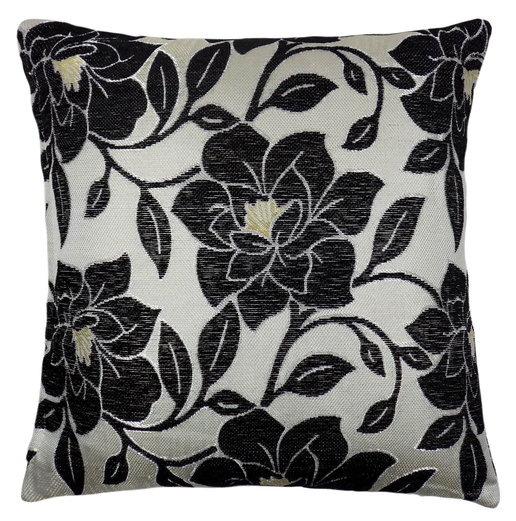 45CM LUXURY CHENILLE FLORAL FLOWER THICK ORANGE BEIGE CREAM CUSHION COVER 18/"