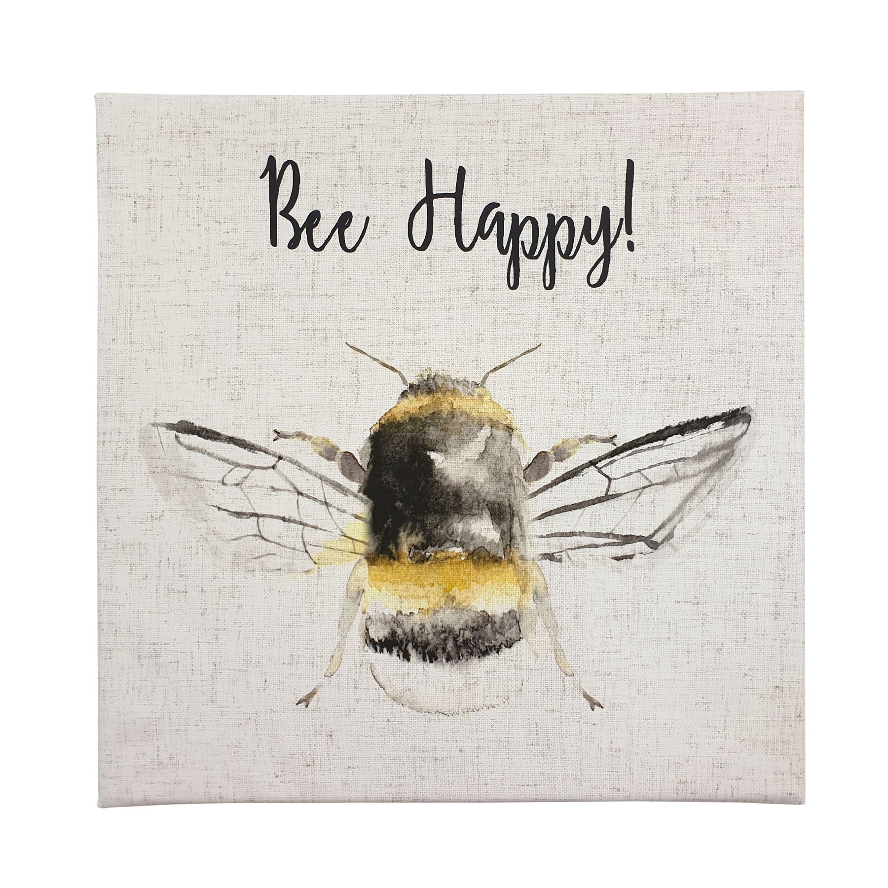 Evans Lichfield Bumblebee Bee Happy Canvas Picture Wall Art 40cm 5020949179020 Ebay