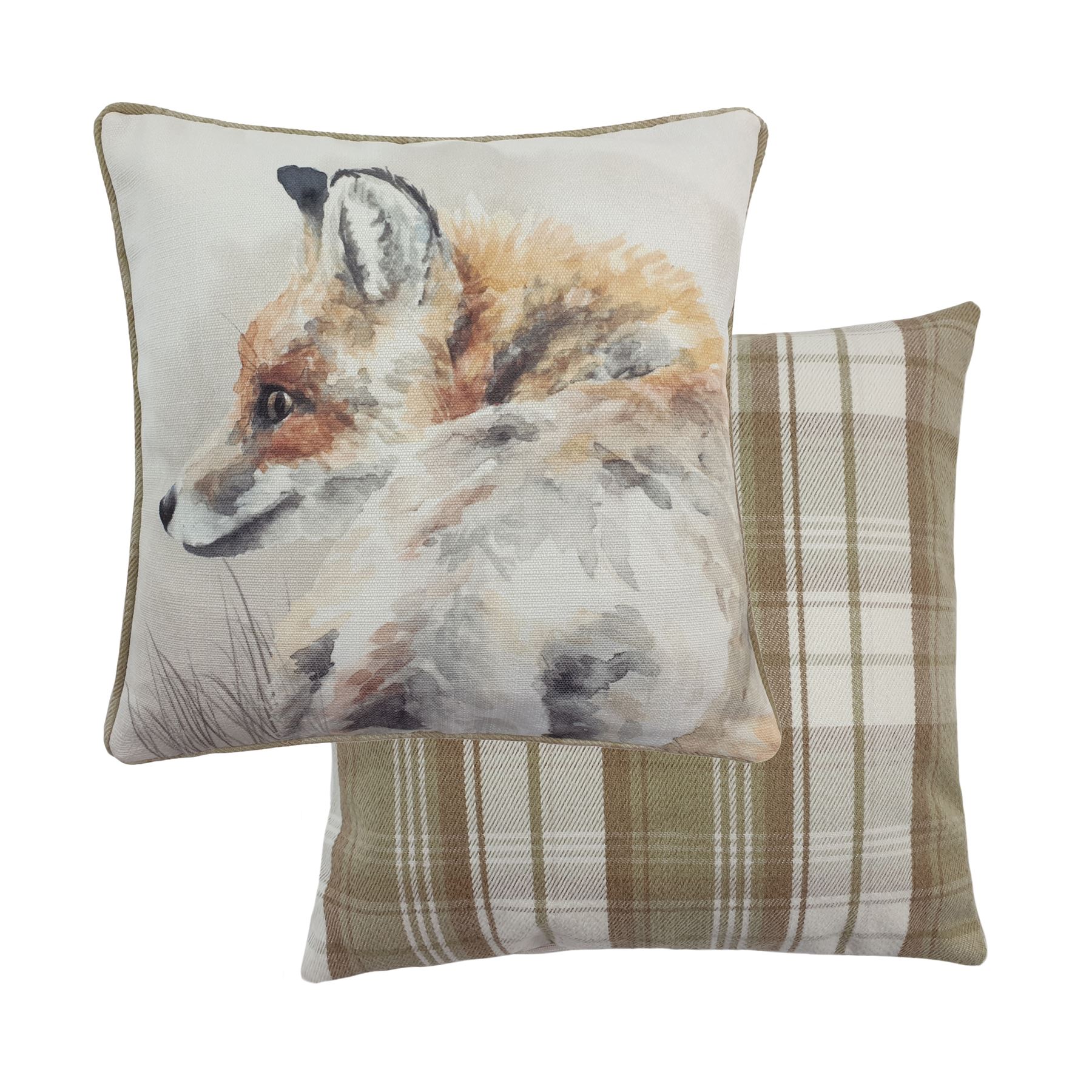 Luxury Watercolour highland Cow Tartan Check Evans Lichfield Cushion Cover 17!