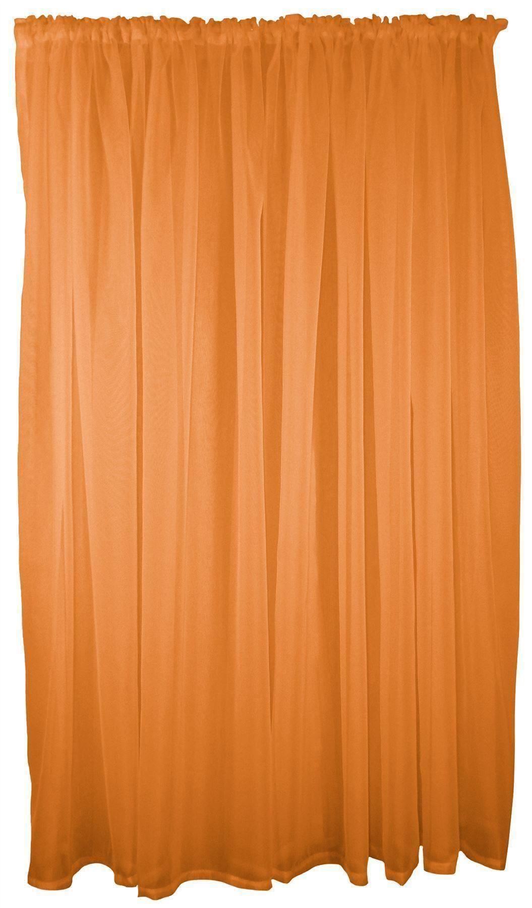 Crema Y Naranja De 9 Piezas Voile Set 72 ” 183cm bolsillo para barra Cortinas Cortinas /& Guirnaldas