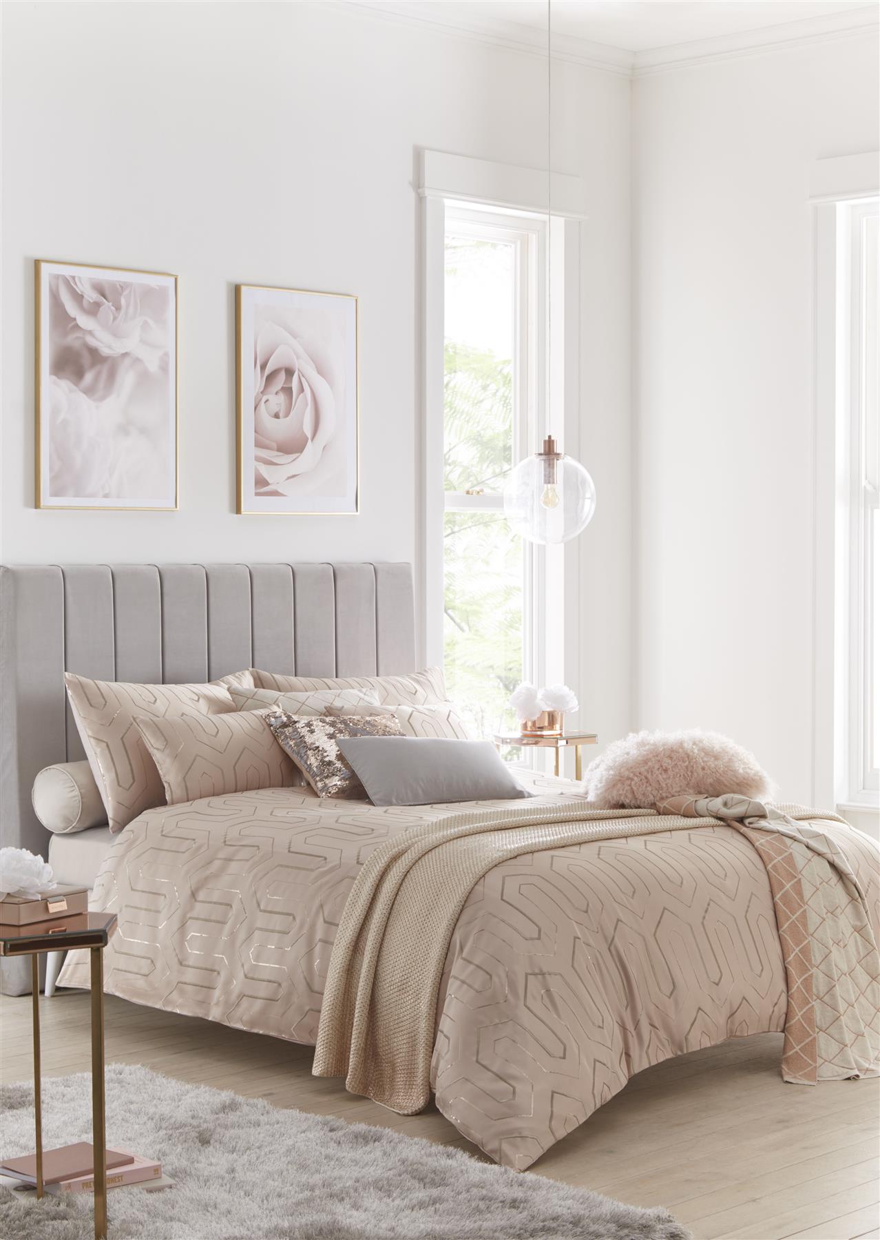 Tess Daly Phoebe Blush Embroideredsuper King Size Duvet Cover 5 Piece Beddingset Ebay