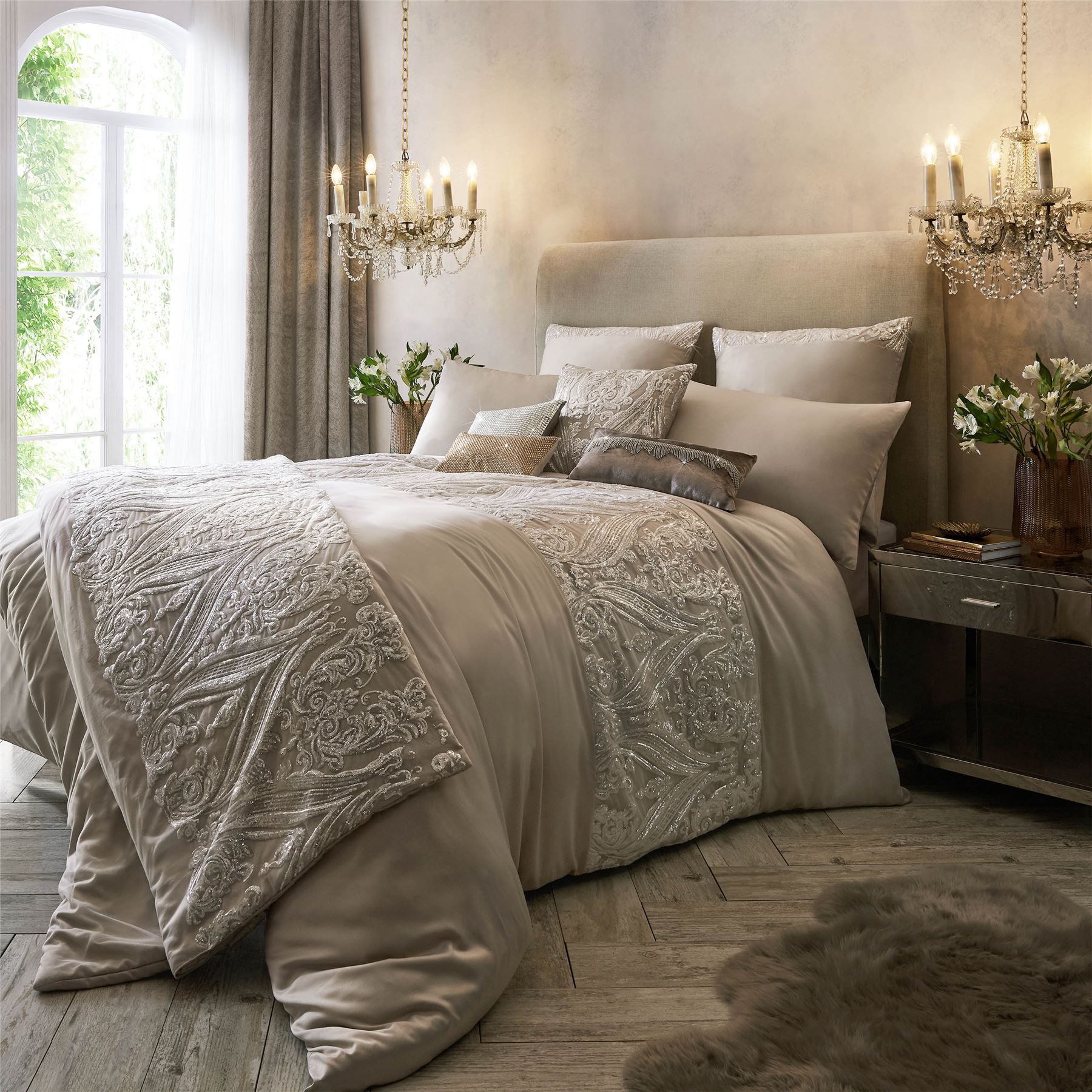NEW LUXURY SAVOY REVERSIBLE COMFORTABLE DUVET COVER SET WITH PILLOW CASE