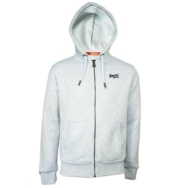 NWT Men/'s Superdry Orange Label Zip Hoodie Sweatshirt drawstring hood ICE Marl