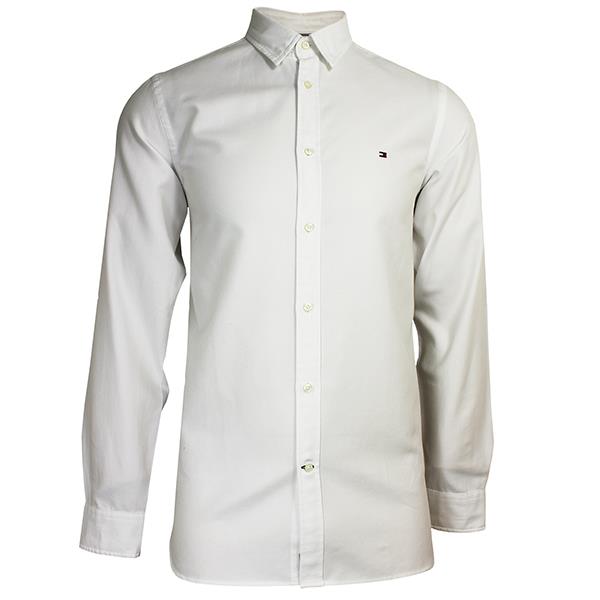 Tommy Hilfiger Shirt Mens Long Sleeve Button Up Stretch Top Flag Logo Casual New