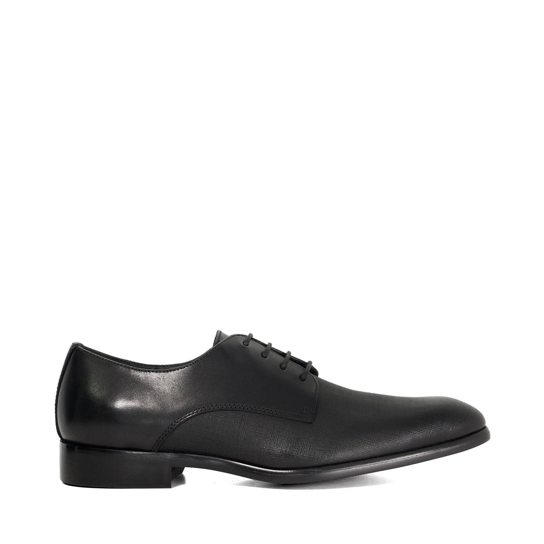 Dune London Men's Black Lo Solly Textured Lace Up Smart Shoes 7 (41) In