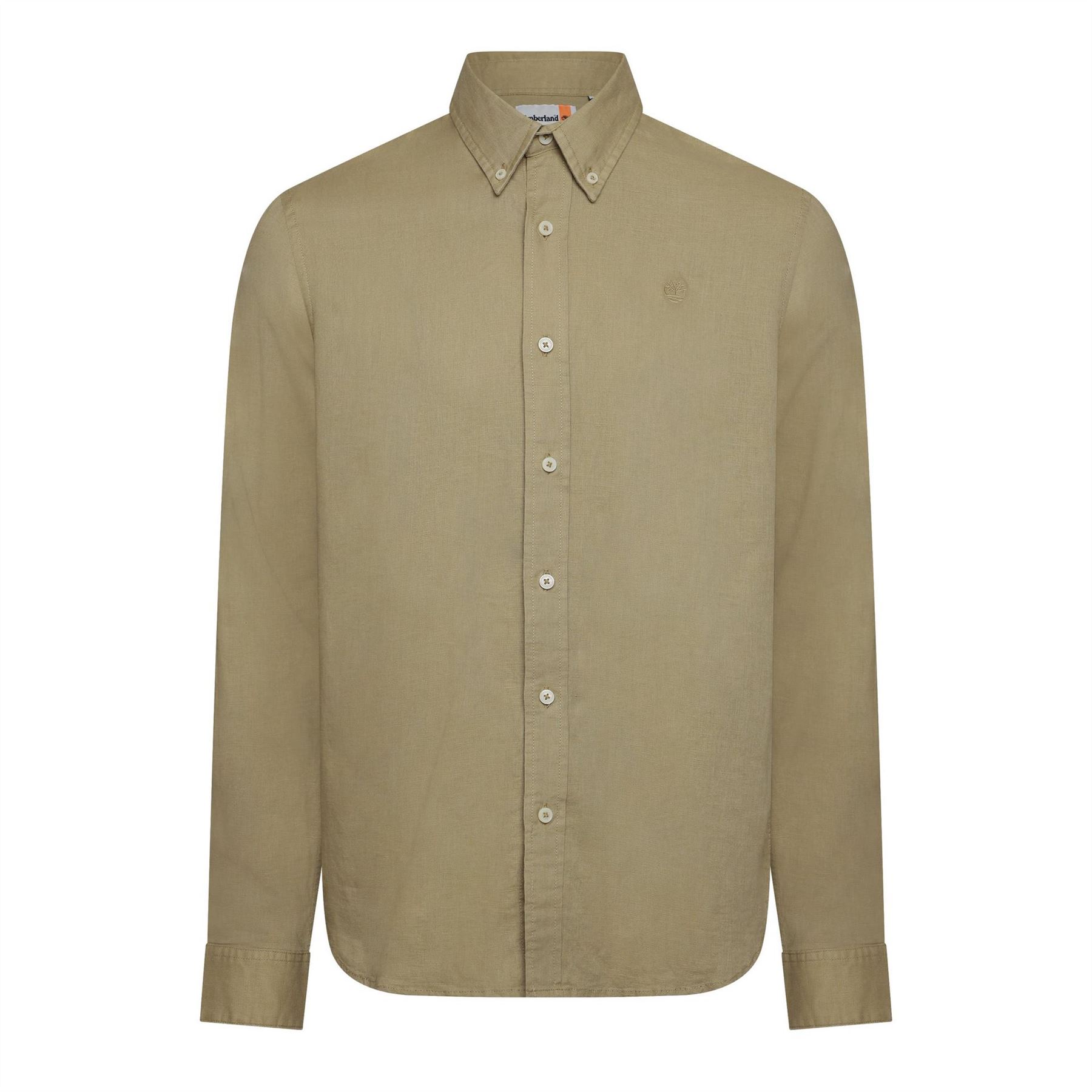 Timberland Men's Lemon Pepper Lovell Lake Button Down Collar Long Sleeve Shirt M In Cream