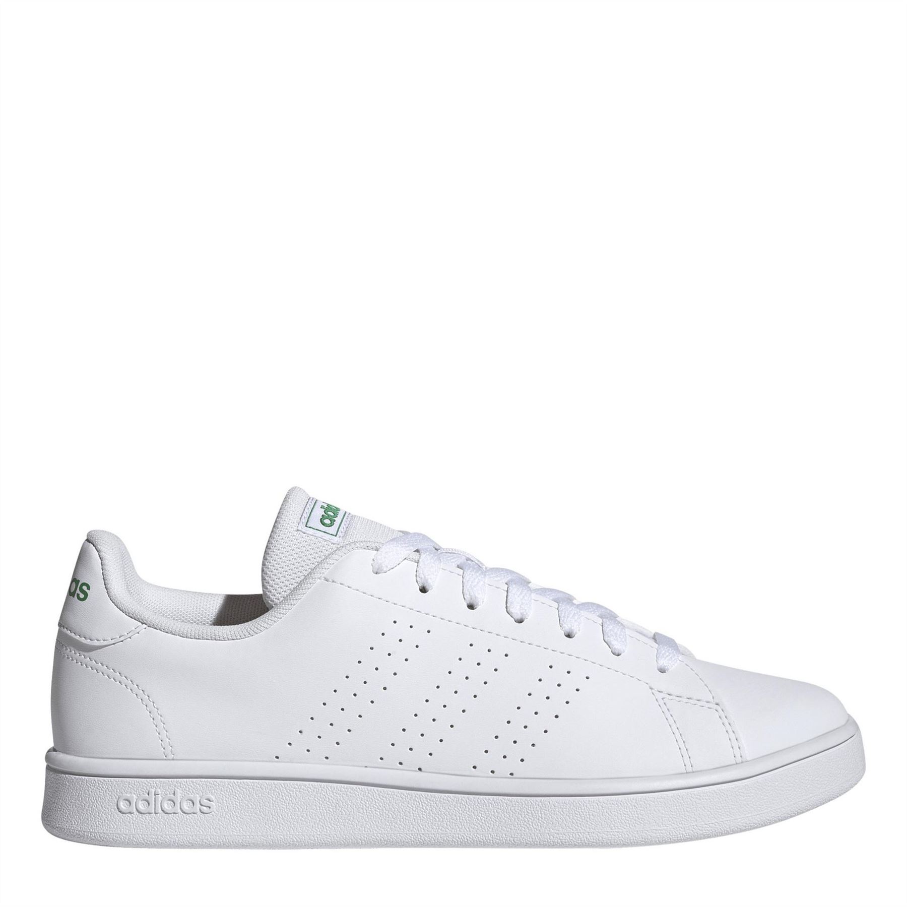 Adidas Unisex White/ White Advantage Base Low Top Trainers Boys 3.5 (36) In