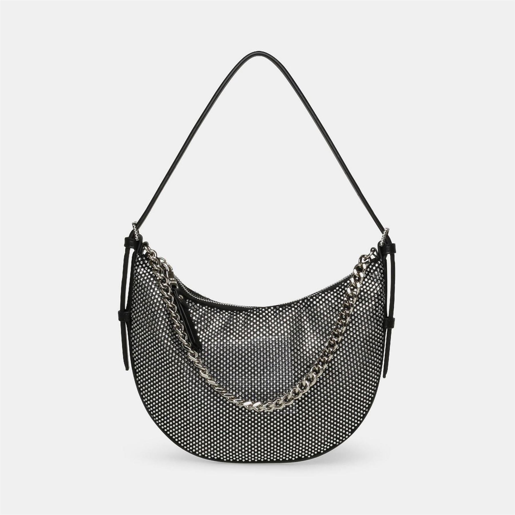 Steve Madden Women's Blk Multi Bdream Polka Dot Crescent Shape Hobo Bag One Size In Black