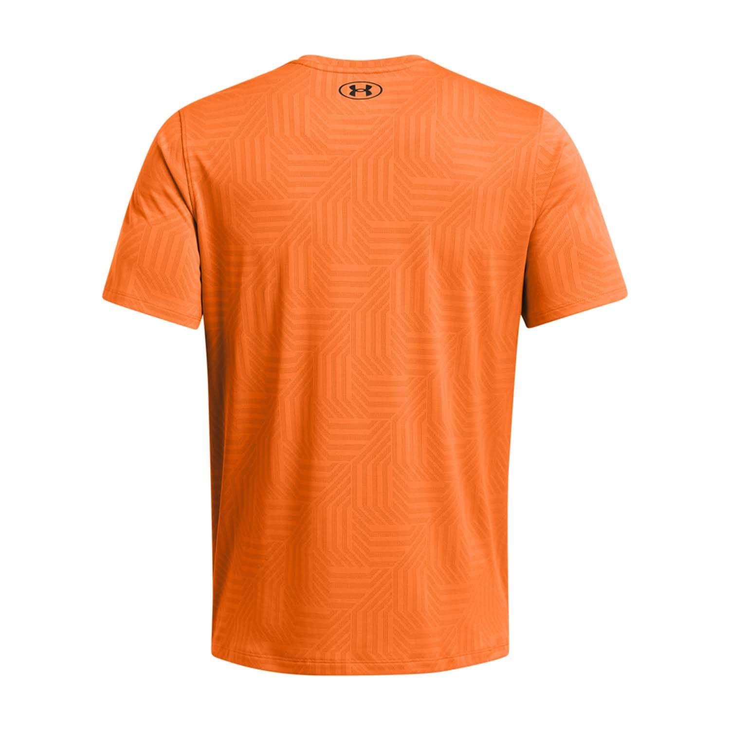 Men's Under Armour Tech Vent Geotessa Short Sleeve T-Shirts in Pink and Orange - Picture 5 of 10