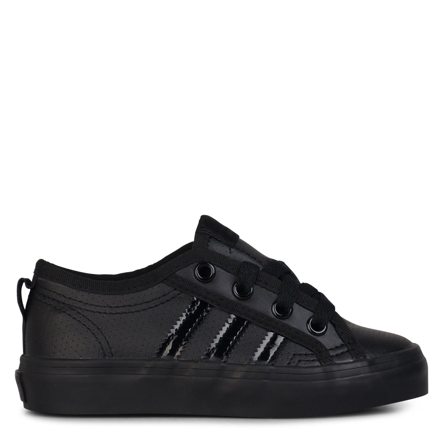 Adidas Originals Unisex Core Black Juniors Nizza Trainers C10 (28) In Black