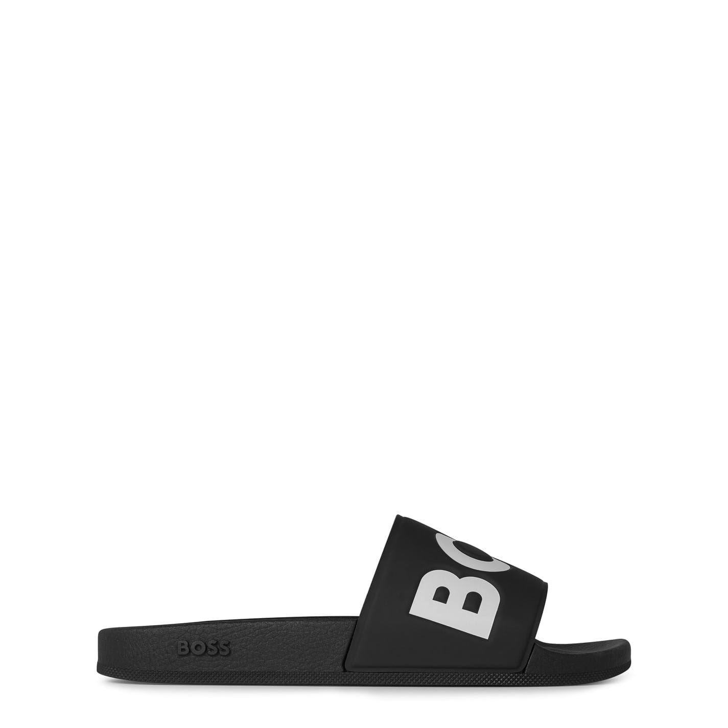 Boss Men's Black/White 002 Sliders 10 (44) In